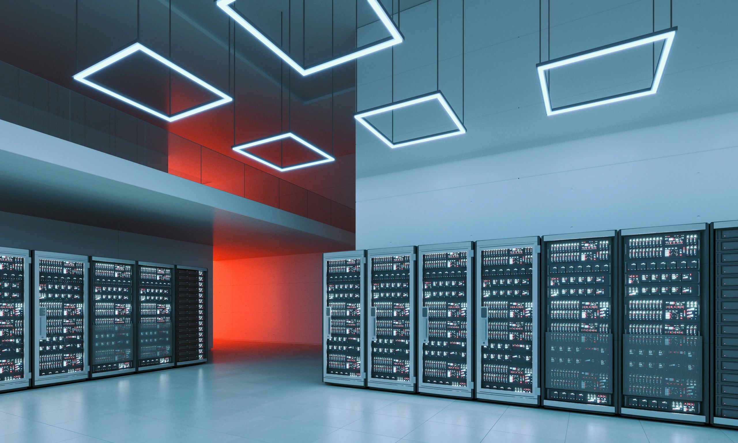 Modern data center representing vulnerability management and infrastructure review