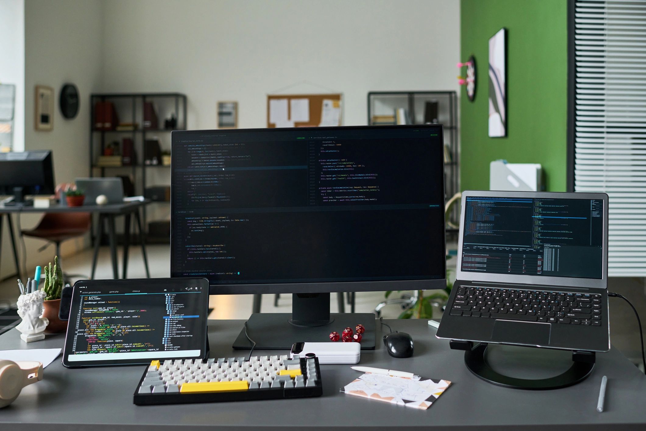 Technology workspace representing cloud security monitoring